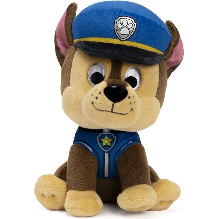 PAT PATROUILLE - PELUCHE 15 CM CHASE Paw Patrol Gund - 6058437 - peluche douce et lavable dès 12 mois