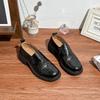 Platform loafers women's 2025 spring and summer new retro shallow mouth small leather shoes women wear small height-increasing women's shoes