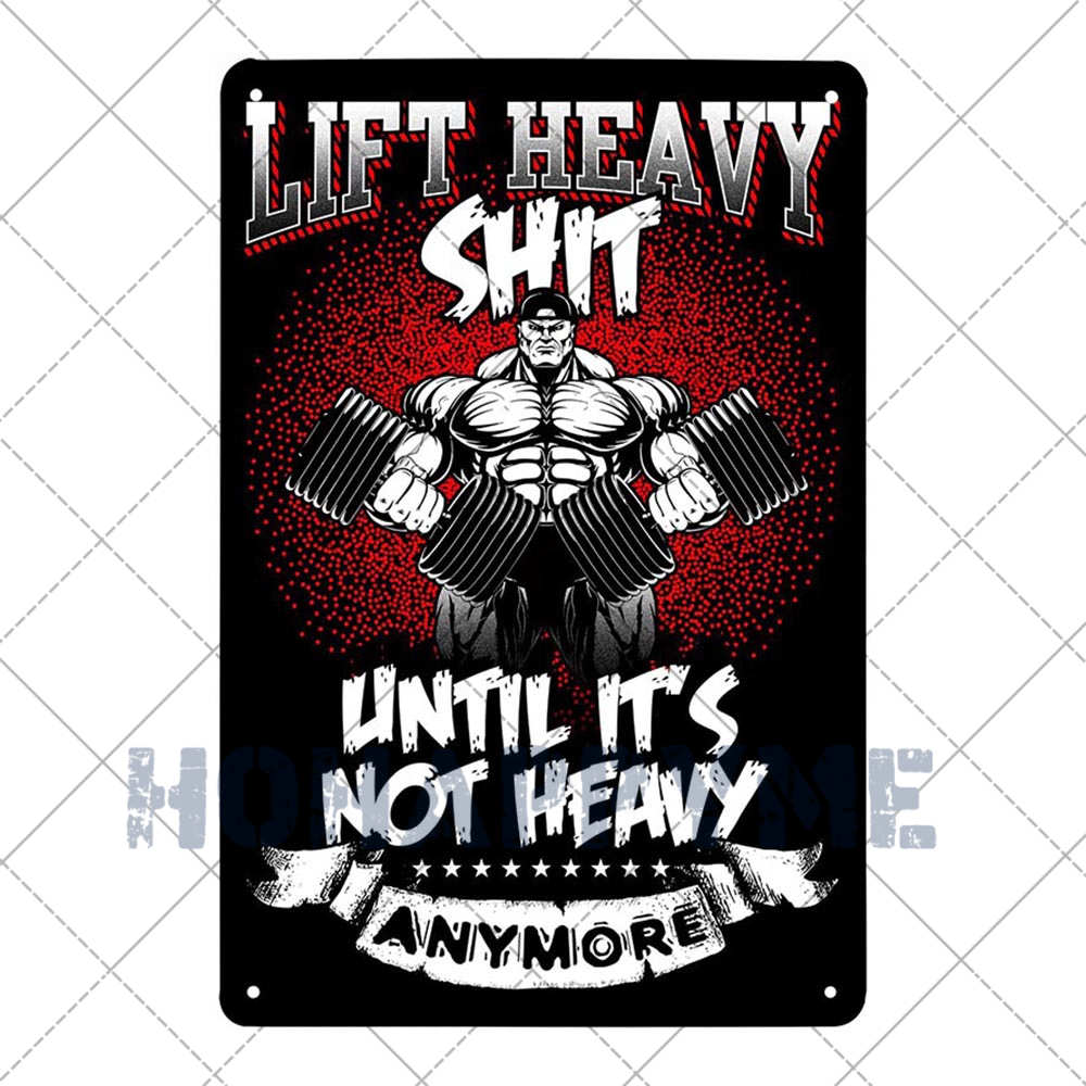 GYM Signs Tin Painting Metal Vintage Plaque Decoration Metal Wall Art Sportsman Retro Poster Iron Plate Home Decor 20x30cm