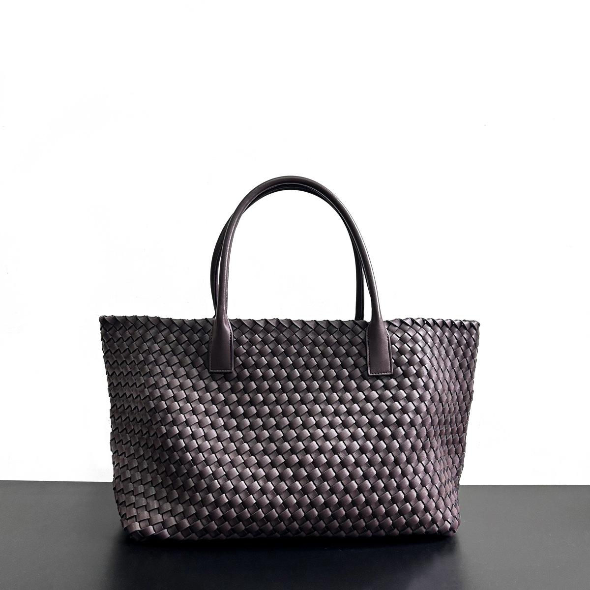 

Модная сумка из овчины большой емкости, модная универсальная женская сумка, плетеная сумка для овощей 39x18x28cm