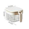 ZASA Clear Condiment Container with 4 Airtight Storage Large 4 Condiment Storage Kitchen Opening and Closing Spoon, Compartments, Container, Capacity,