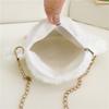 Fashion Children's Plush Bag 2025 New Creative Cute Bear Paw Oblique Span Bag Simple Girl Chain Shoulder Bag