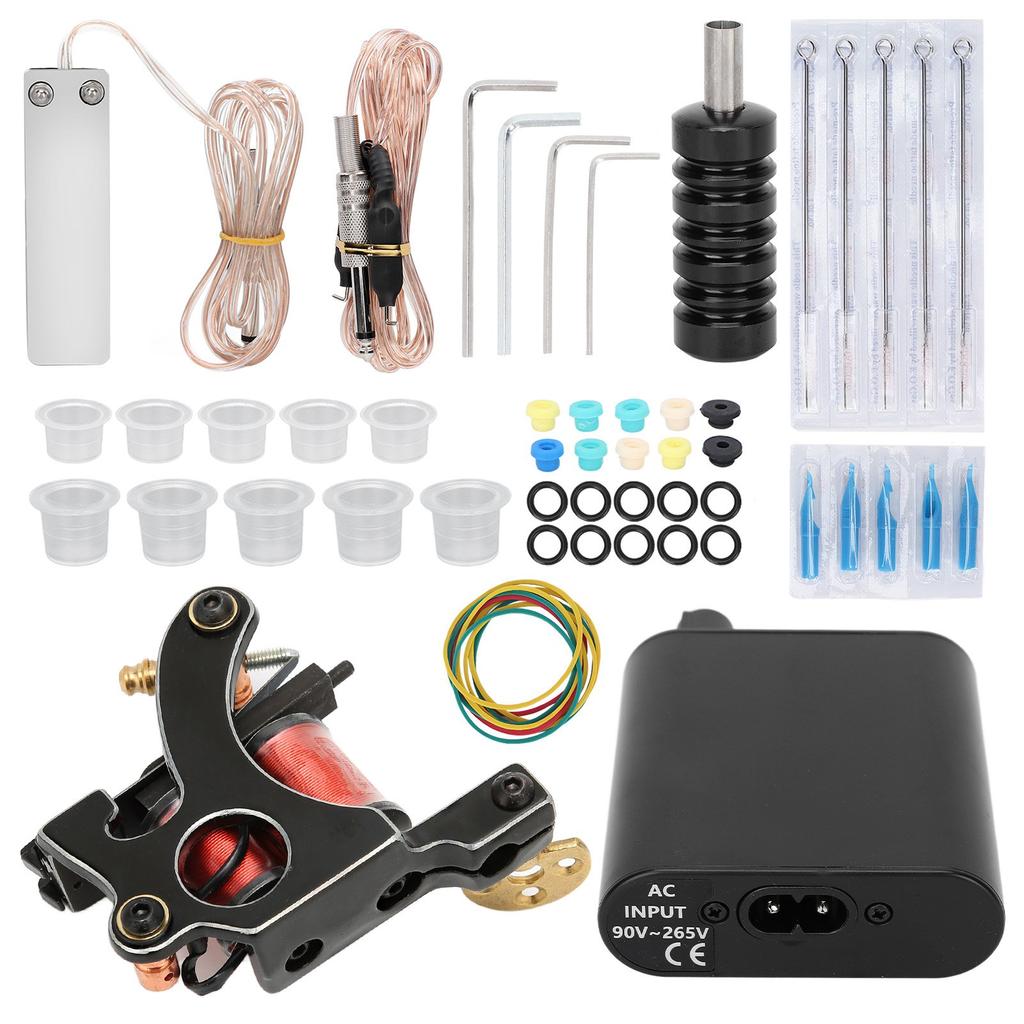 Complete Tattoo Kit Starter Tattoo Coil Machine Set Tattoo Power Supply Tattoo Accessories