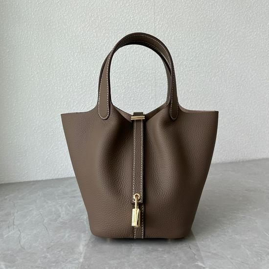 Women's Classic Versatile Cowhide Leather Bucket Bag