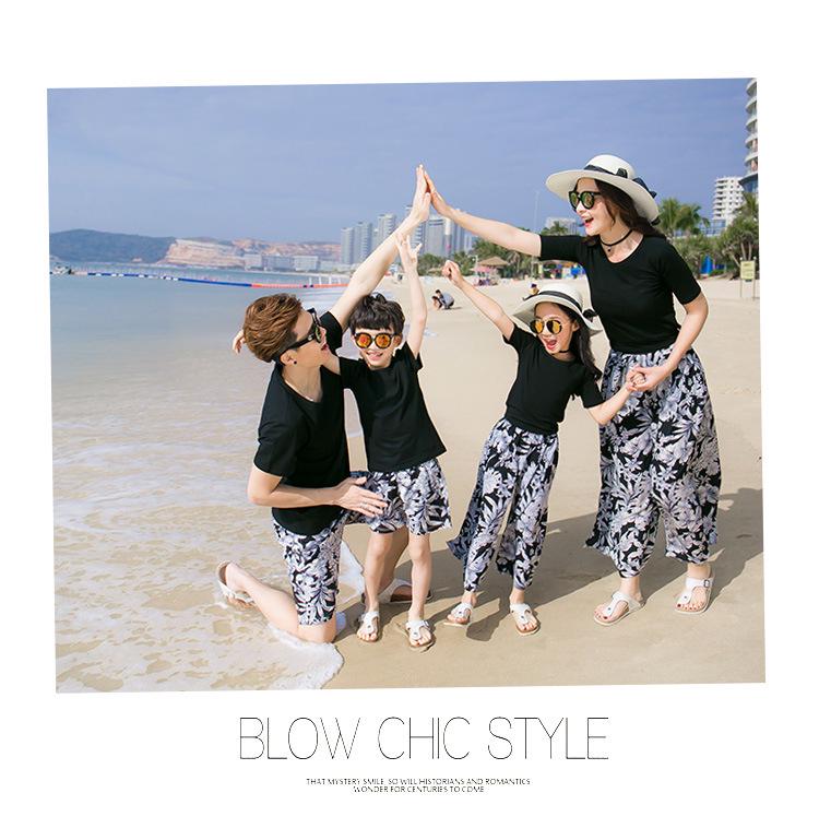 Yingwei 2025 Letnie stroje dla rodziców i dzieci: Wąski garnitur dla rodziny 3 lub 4 osób