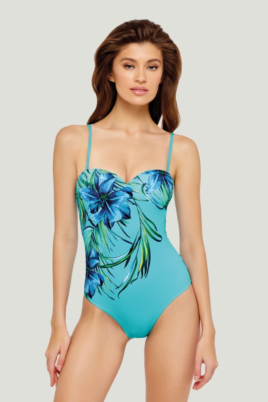 

Marc & Andre Bandeau One-Piece Swimsuit (64986) 42B/S французький небо синє кольору