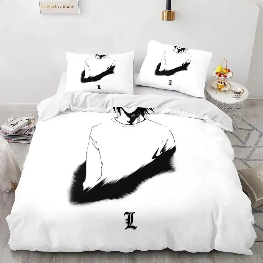 Комплект постельного белья Death Note Single Twin Full Queen King Size Bed Set Adult Kids Bedroom Duvet cover Sets 3D Print Anime Death Note