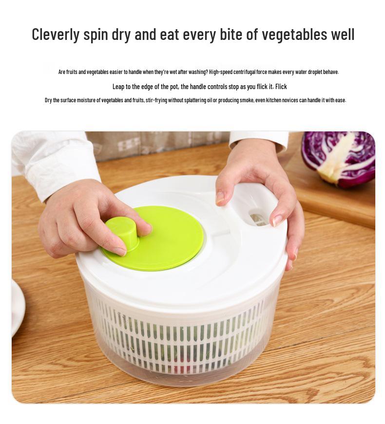 Manual Salad Spinner & Vegetable Dehydrator Basin with Fruit Drainer
