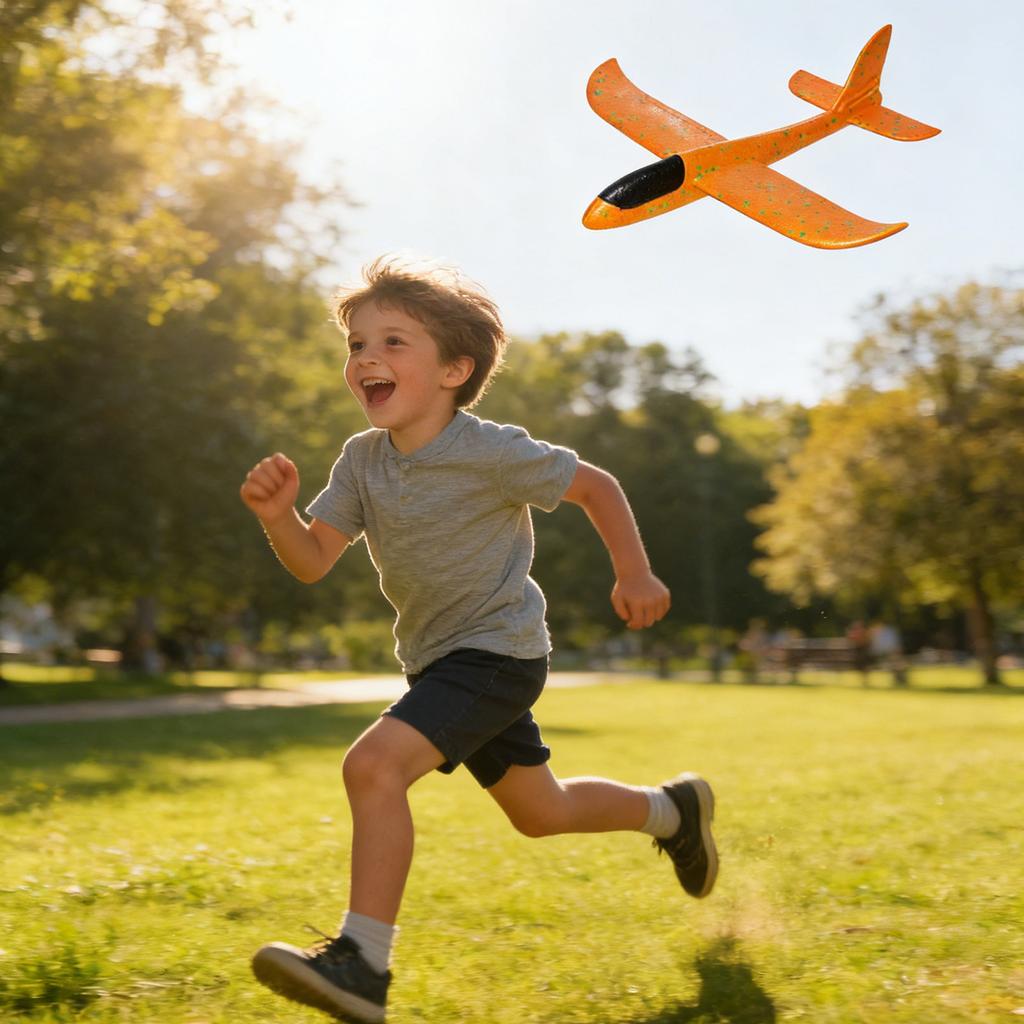 Hand- Foam Airplane, Stunt Glider, Children's Toy, Large Size (48cm, No Light).