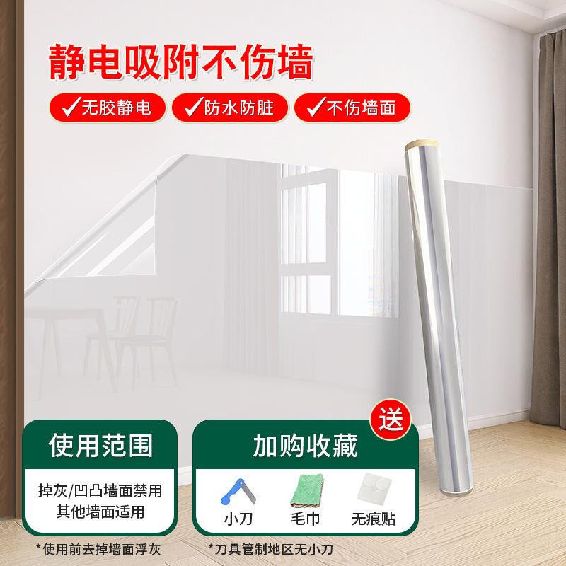 Clear Wall Film for Painted, Static Cling Peel and Stick Wall Sticker for and Home Decor