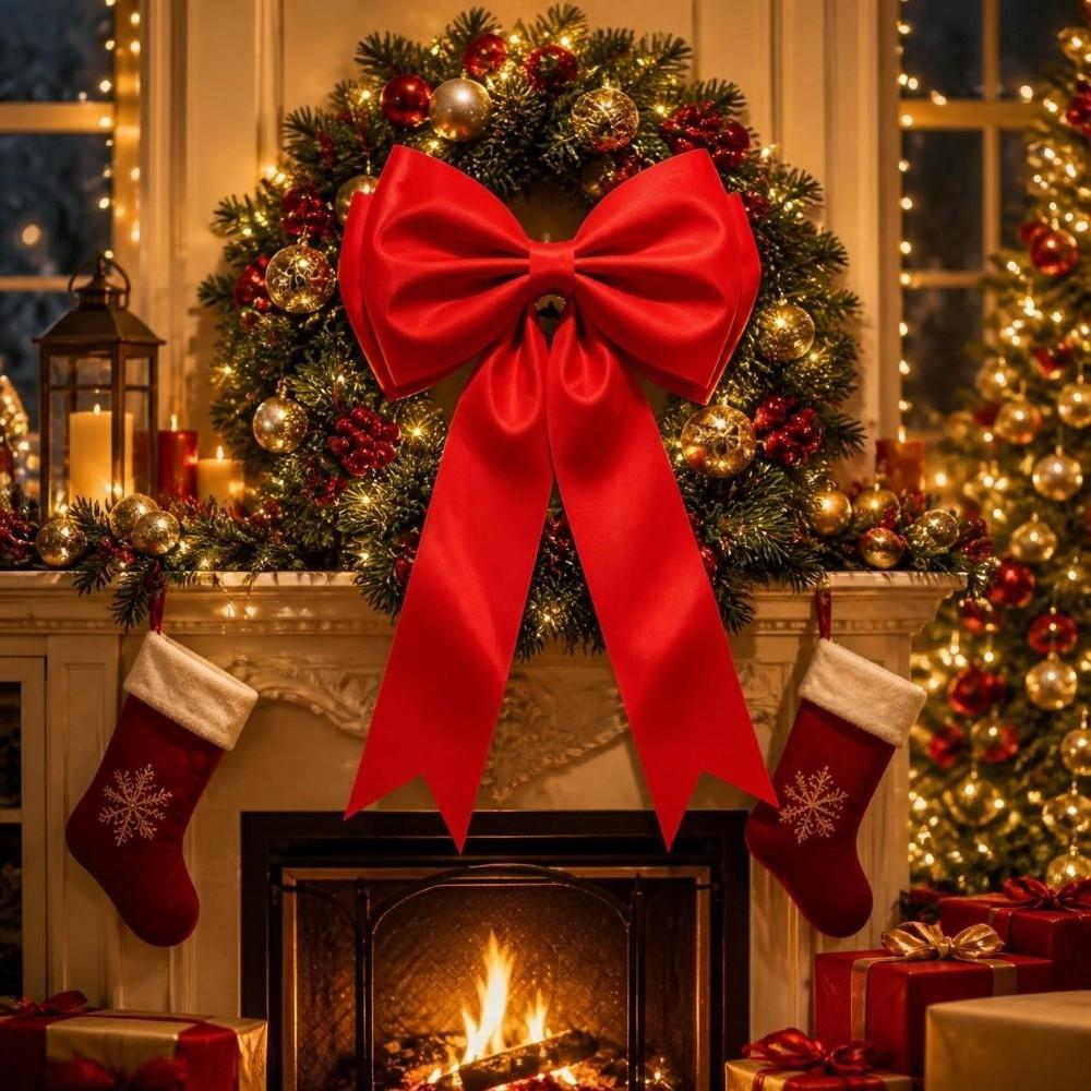 Hanging Christmas Velvet Bow Handmade Tree Decorations Vintage EVA Bowknot Pendant Christmas Tree