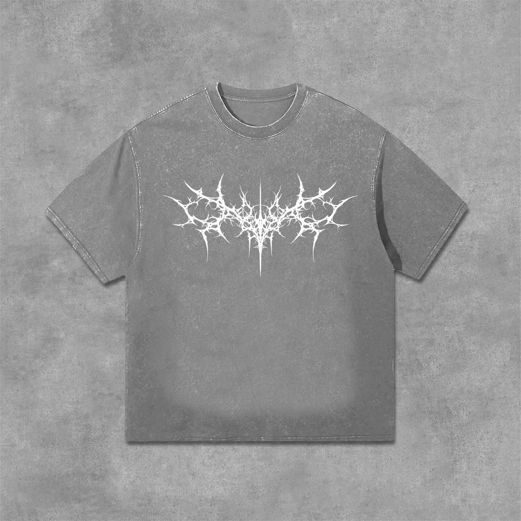 Vintage Gothic Print Grafik Acid Washed T-Shirt Unisex lässig und bequem ausgewählte Qualität Grafik T-Shirts