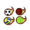 Individuelle Sport Traum Legierung Brosche: Basketball, Fußball, Volleyball Flammen-Abzeichen für Rucksäcke