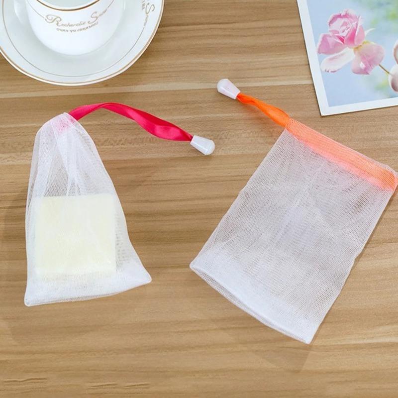 Color Random Soap Blister Mesh Soap Net Foaming Net Easy Bubble Mesh Bag Random 5 Pcs
