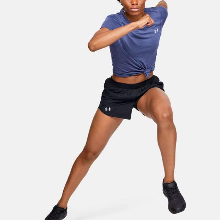 Under Armour Fly-By 2.0 Running Shorts Women Bottoms Black 1350196-001