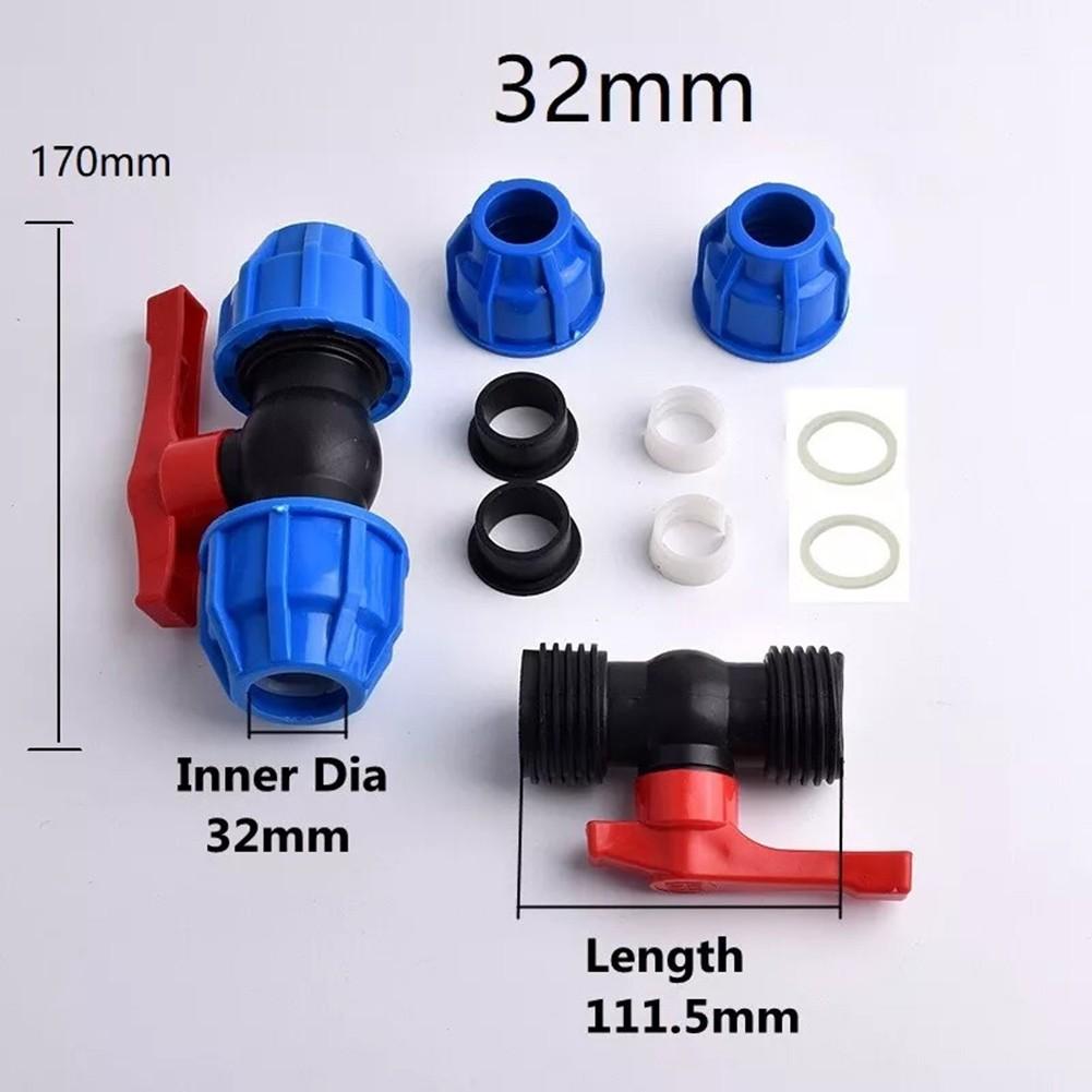 PE Ball Valve Stop Tap Valve Water Pipe Compression Fitting High-quality Plastic