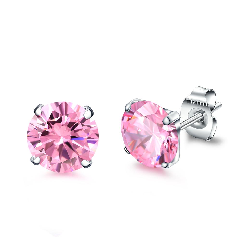 G23 Titanium Hypoallergenic Cubic Zirconia  Tiny Stud Earrings  Nickel Free for Sensitive Ears Women Teen Girls