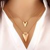 Plated Gold Stylish Geometric Arrow Multi Layer Necklace For Everyday Wear
