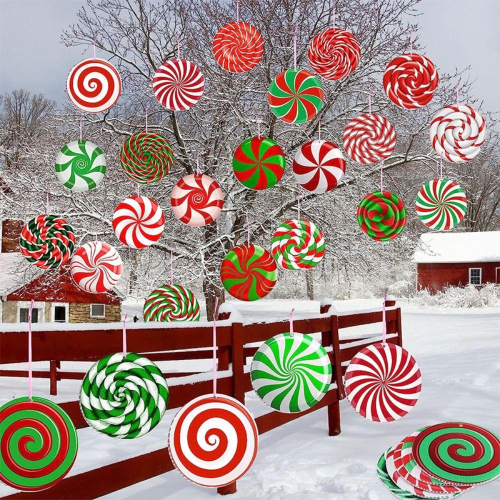 16 Pcs /set Colorful Xmas Tree Candy Pendant Hanging Christmas Party Decor Home