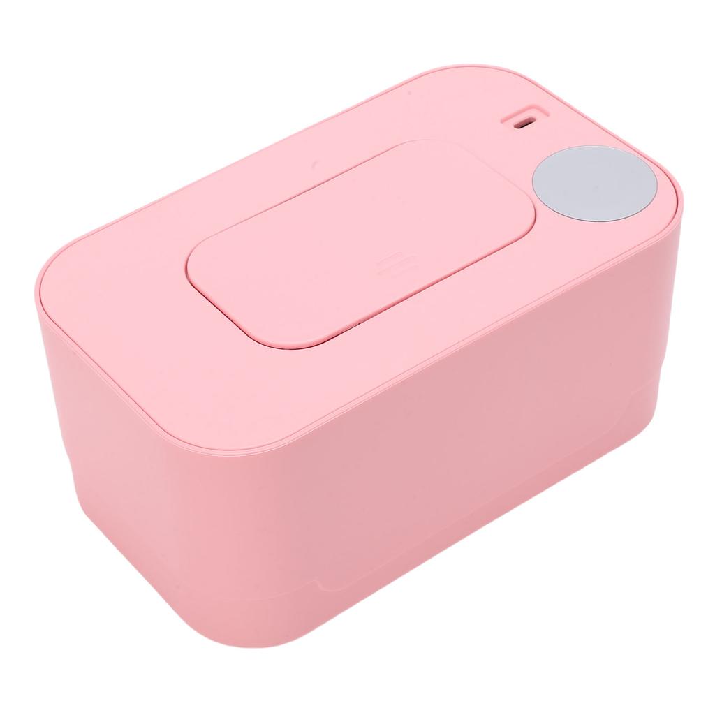 Baby Wipe Warmer Large Capacity Baby Wipe Warmer Holder Dispenser USB Rechargeable for Travel Pink