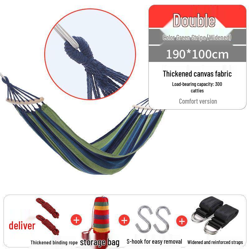 Thickened Anti-Rollover Hammock Swing Chair for Outdoor/Indoor Use - Single/Double, Child/Adult