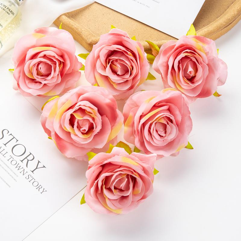 Artificial Flowers Roses Wedding Bouquets Home Decoration Garland Headdress Bridal Diy Gifts Box Christmas Garlands High Quality