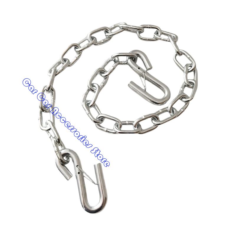 Coated Metal Trailer Tow Chain 1 Meter with Safety Hook for Trailer Hookup, Utility Transport Support and Storage Securing Tasks