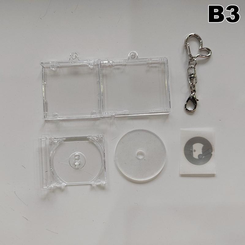 Blank Album Mini Cd Case Keychain Cd Player Keyring Peripheral Commemorative Album Key Holder For Diy Backpack Pendant