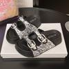 Fashion Women Open Toe Slippers Heeled Sandals Platform Casual Shoes 2025 Fashion Comfort Walking Summer Slides Shallow Woman Zapatillas