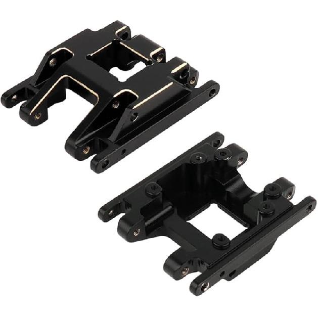 Black Coating Brass Skid Plate Transmission Mount for 1/18 RC Crawler TRX4M Upgrade, 60g