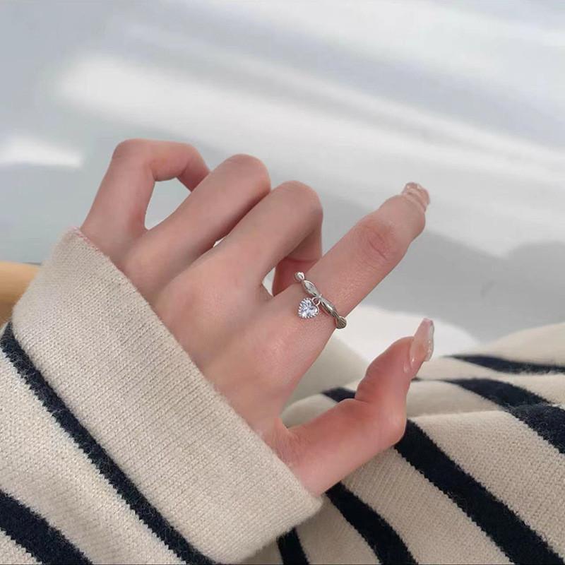 2023 Trendy Heart Shaped Adjustable Finger Ring For Women In Fresh And Style Sweet