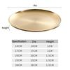 14/17/20/23/26CM Gold Silver Fruit Meat Cake Dessert Shallow Tray Round Plate Metal Dining Disc Bone Spitting Dish