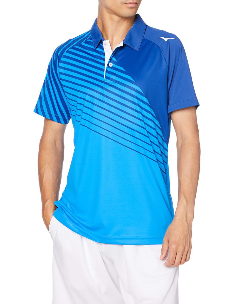 Tennis Wear Game Shirt Short Sleeve 62JA0003 Diva Blue Japan S To Japanese Size [Mizuno] (equivalent S)