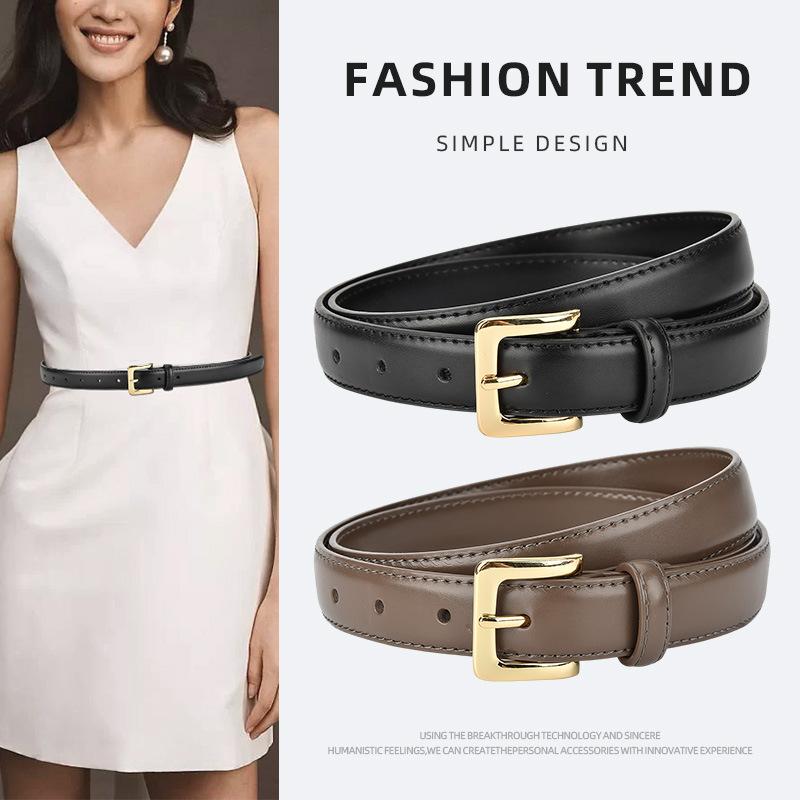 New Genuine Leather Women's Belt Neutral Versatile Jeans Belt High-end Fashion Pin Buckle Belt for Women