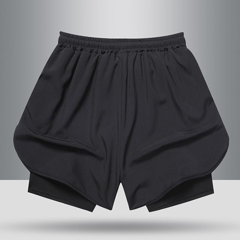 Men's Summer Sports Basketball & Running Shorts, Lightweight Two-in-One Design, Mid-Length for Training & Casual Use