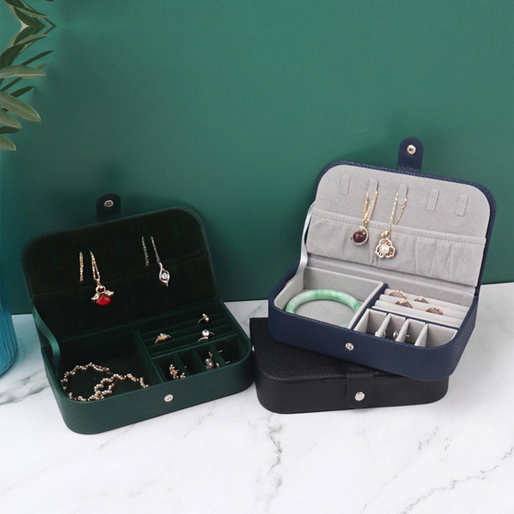 Luxuriöse Schmuckschatulle Geschenk Aufbewahrungsorganizer Reise-Ausstellungsbox mit Knopf Leder Schmuckorganizer Hochzeit Verlobung