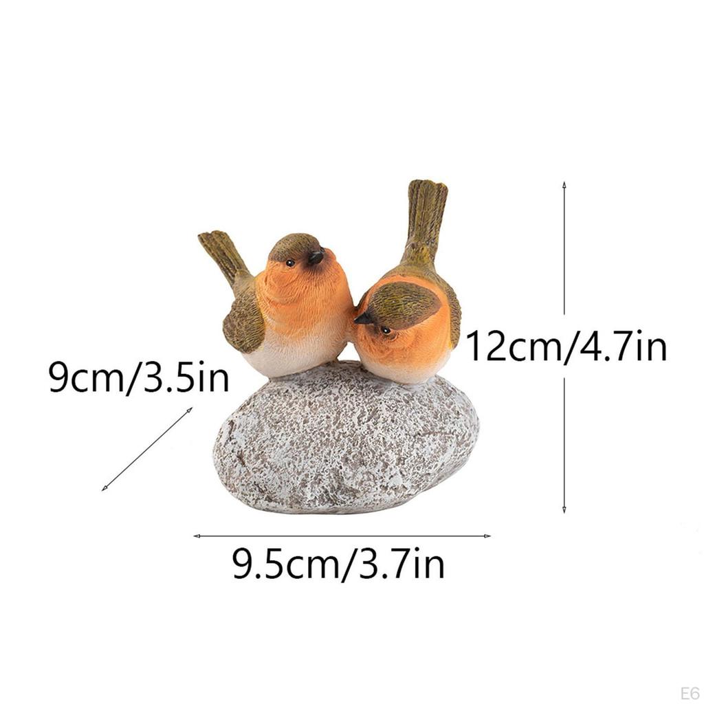 Vogelstatue mit Steinharzskulptur Schmuck Tier für Blumentopf Innen und