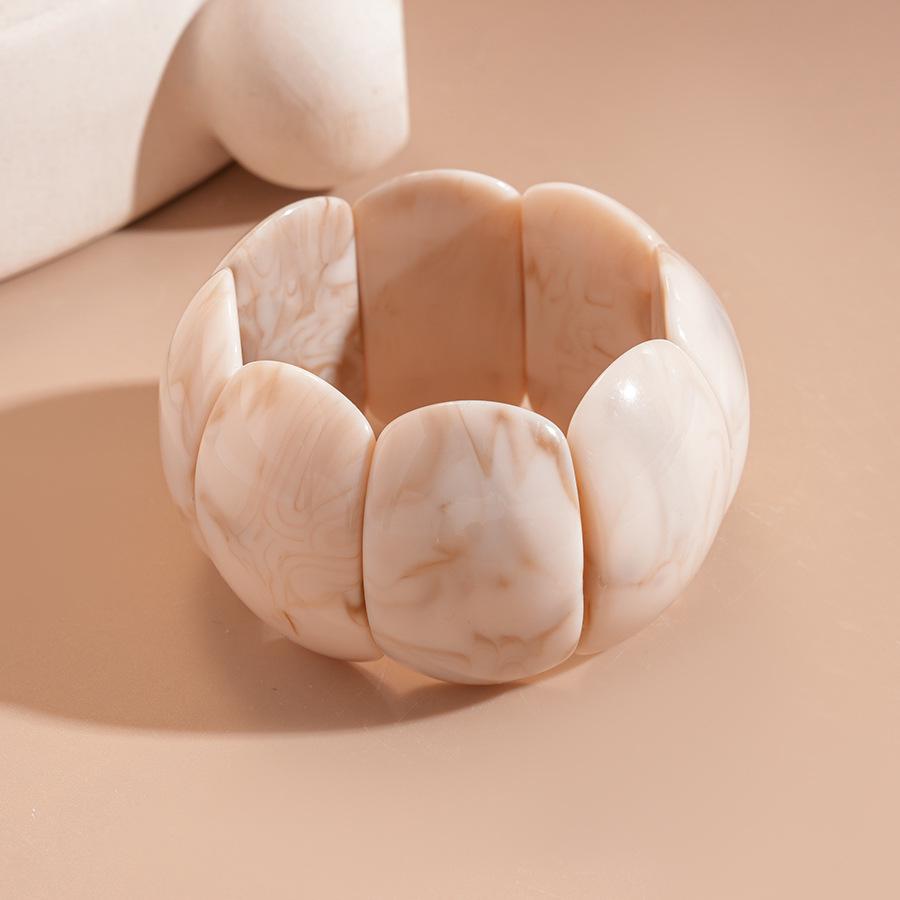 Exquisite Acrylic Marbled Square Spliced Bracelet – High-End, Unique, and Stylish