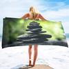 Zen Stones Bamboo Beach Towel Soft Absorbent Bath Towel Microfiber Quick Dry Hand Towels for Sport Gym Spa Travel Yoga Swimming