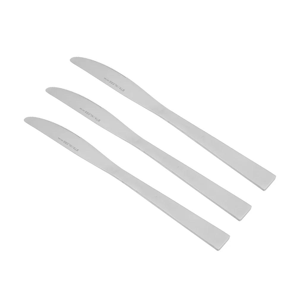 3er Pack Edelstahl Tafelmesser Set Ergonomisches Design Langlebige Küchenutensilien Perfekt für den täglichen Gebrauch Einzugsgeschenk