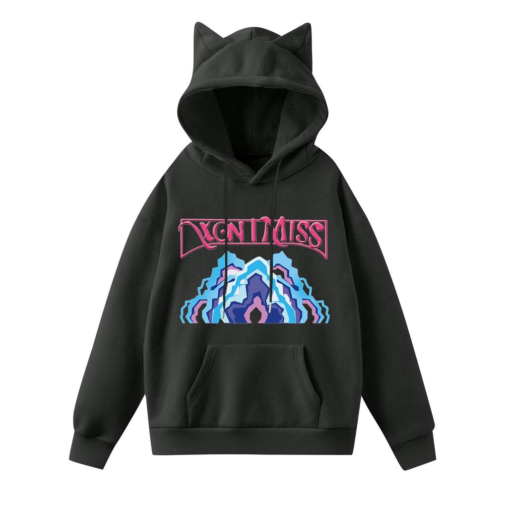 Ladies Fashion Casual Long Sleeve Printed Round Neck Hoodie Pullover Top With  Pockets