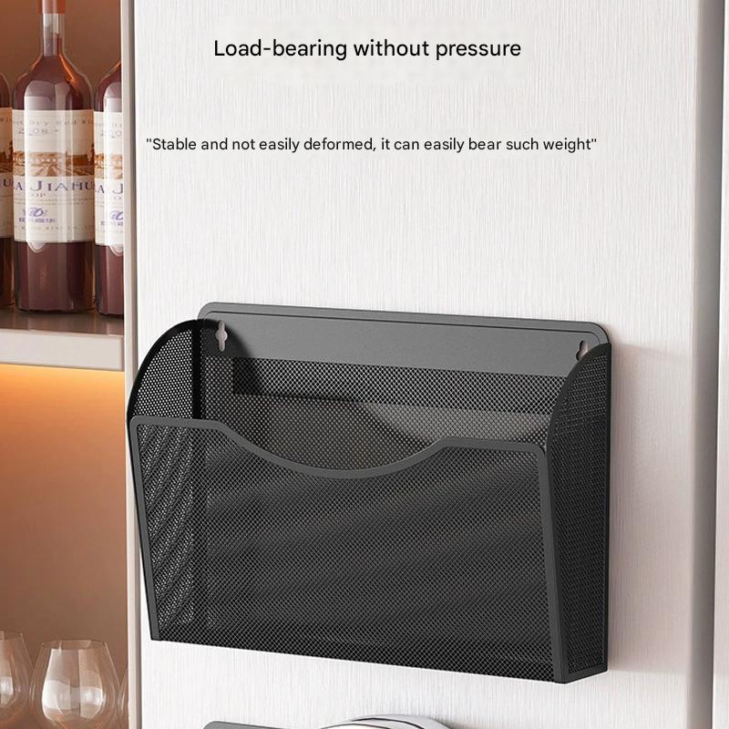 Magnetic Perforation-free Storage Shelf, Kitchen Refrigerator Storage, Easy Installation Without Leaving Marks Large Suction