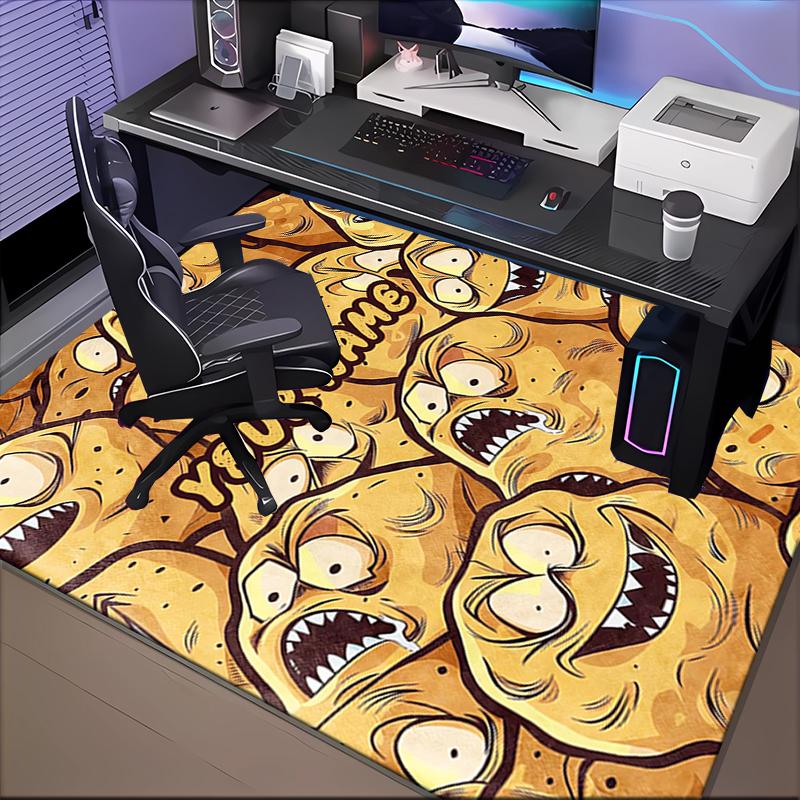 1PC Custom Name "Mad Potato Faces" Theme Floor Mat Ideal for Living Room, Game Rooms, Office, Bedroom, Floor Mat Playful Design