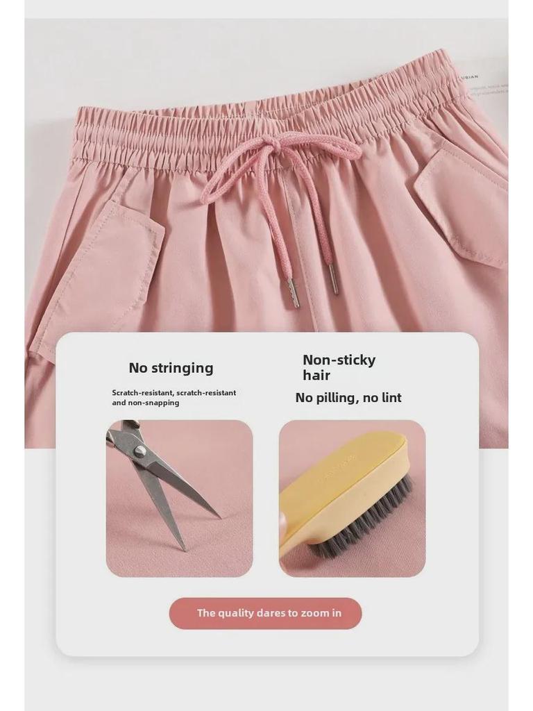 Damen Rosa High-Waist Slim Weitbein Lässige Sommer Latzhose - Trendiger Amerikanischer Sportstil