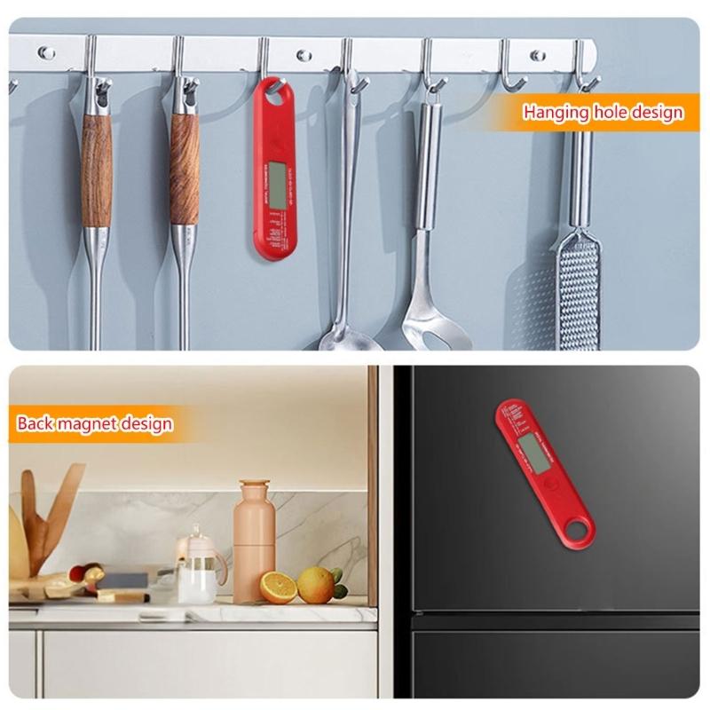 Wasserdichtes Digitales Sofortlese-Fleischthermometer mit Klappsonde zum Kochen von Lebensmitteln, Süßigkeiten, BBQ-Grills und mehr