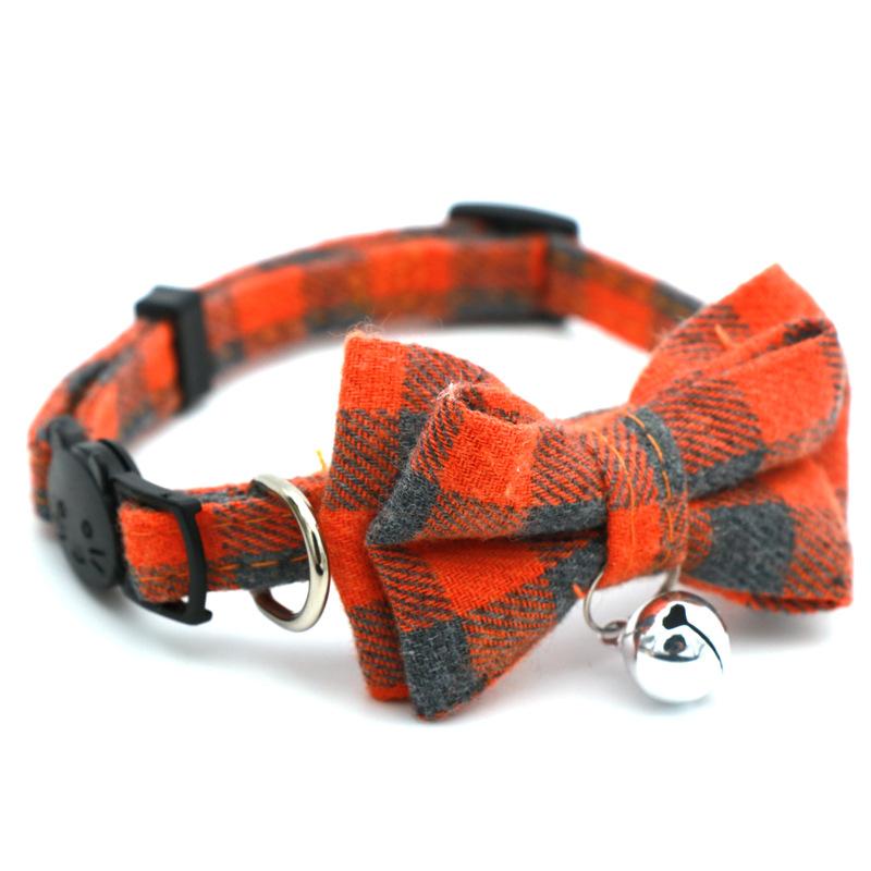 

Chaoyang Grid Новый ошейник для питомца Британская клетка Бант Ошейник для кошки Вставная пряжка с колокольчиком 1.0CM