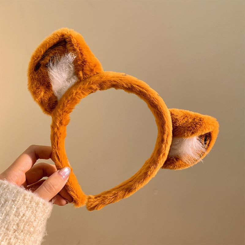 

Пушистая повязка на голову с животным узором, тигриные ушки, мультяшная повязка для волос, тематический костюм для вечеринки, аксессуары для волос
