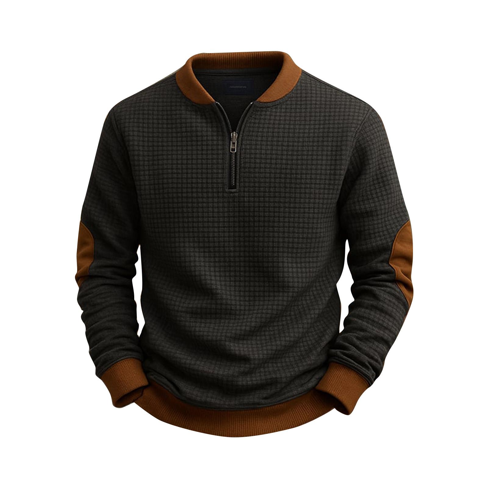 

Мужской однотонный свитшот на молнии до середины груди, мужской спортивный повседневный свитшот большого размера M