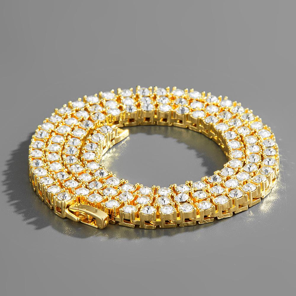 Herren Damen HipHop Iced Out Bling Prong Kubanische Kette Halskette Anzug 13mm Gepflasterte Strass Gliederkette Choker Armband Modeschmuck