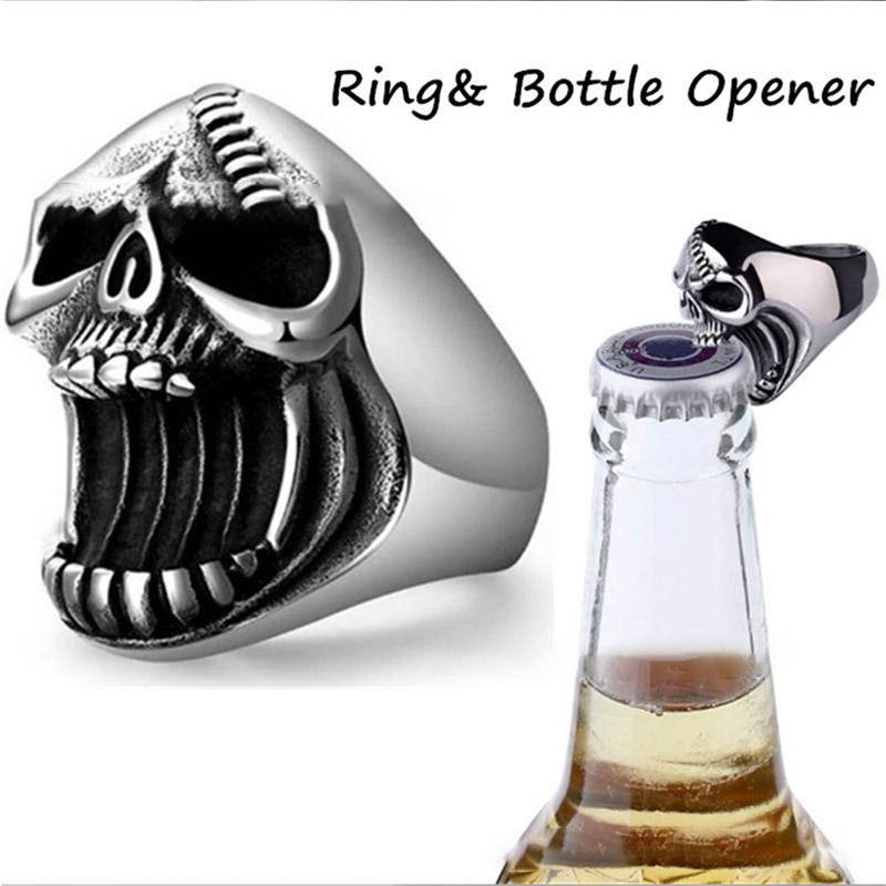 

Новинка Пивная бутылка Открывалка Череп Голова Кольцо-форма Сплав Палец Бутылка Пивная крышка